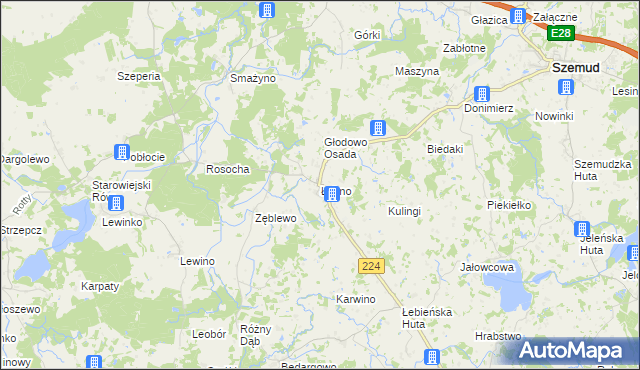mapa Łebno, Łebno na mapie Targeo
