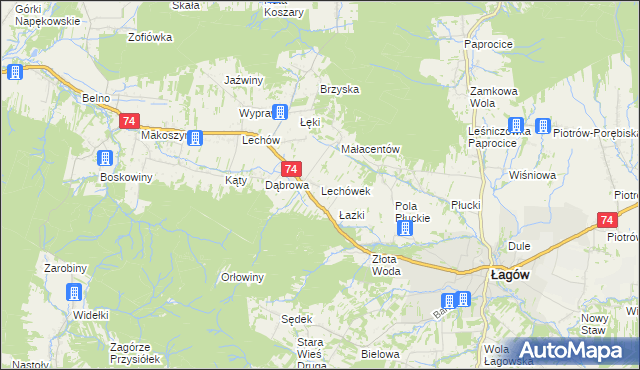 mapa Lechówek, Lechówek na mapie Targeo