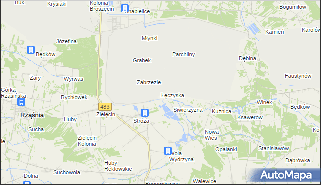 mapa Łęczyska, Łęczyska na mapie Targeo