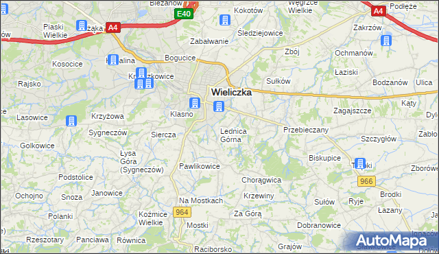 mapa Lednica Górna, Lednica Górna na mapie Targeo