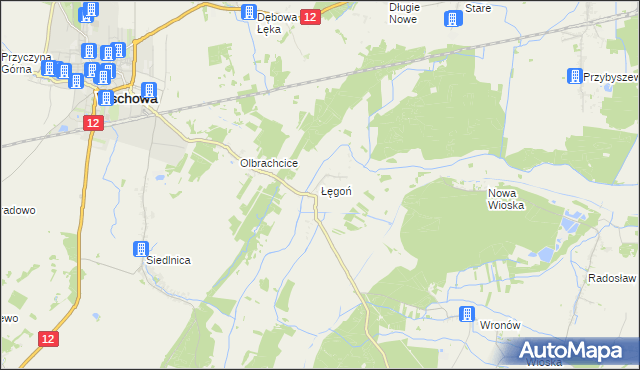 mapa Łęgoń, Łęgoń na mapie Targeo