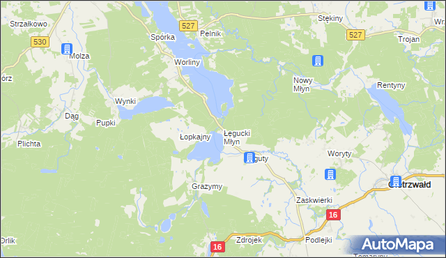 mapa Łęgucki Młyn, Łęgucki Młyn na mapie Targeo