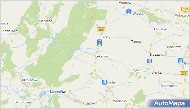 mapa Łękanów, Łękanów na mapie Targeo