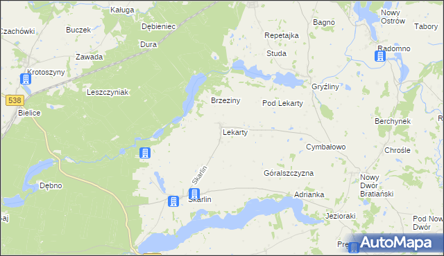 mapa Lekarty, Lekarty na mapie Targeo