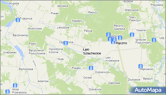 mapa Łęki Szlacheckie, Łęki Szlacheckie na mapie Targeo