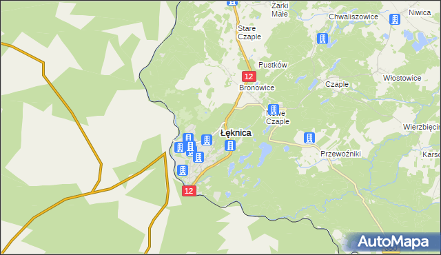 mapa Łęknica powiat żarski, Łęknica powiat żarski na mapie Targeo