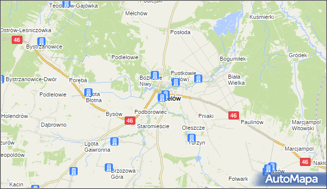 mapa Lelów, Lelów na mapie Targeo