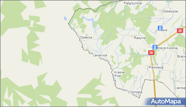 mapa Lenarcice, Lenarcice na mapie Targeo