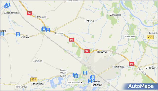 mapa Leśniczówka gmina Lewin Brzeski, Leśniczówka gmina Lewin Brzeski na mapie Targeo