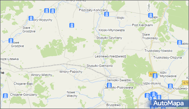 mapa Leśniewo-Niedźwiedź, Leśniewo-Niedźwiedź na mapie Targeo