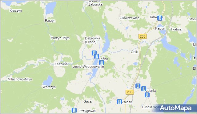 mapa Leśno gmina Brusy, Leśno gmina Brusy na mapie Targeo