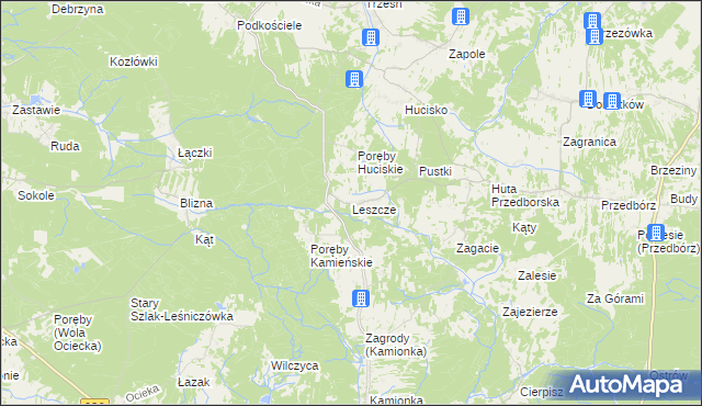 mapa Leszcze gmina Niwiska, Leszcze gmina Niwiska na mapie Targeo