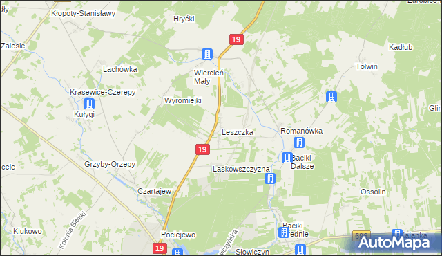 mapa Leszczka, Leszczka na mapie Targeo