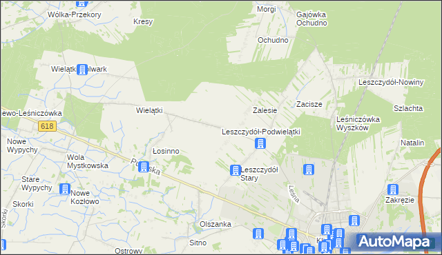 mapa Leszczydół-Podwielątki, Leszczydół-Podwielątki na mapie Targeo