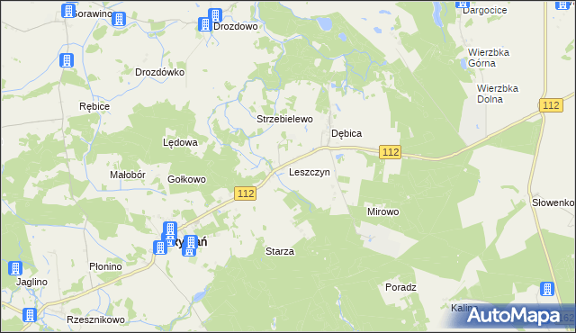 mapa Leszczyn, Leszczyn na mapie Targeo