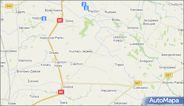 mapa Leszczyn Szlachecki, Leszczyn Szlachecki na mapie Targeo