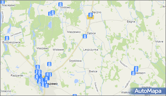 mapa Leszczynka, Leszczynka na mapie Targeo