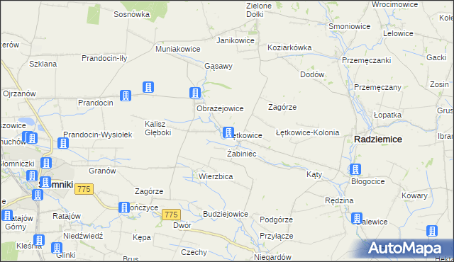 mapa Łętkowice, Łętkowice na mapie Targeo