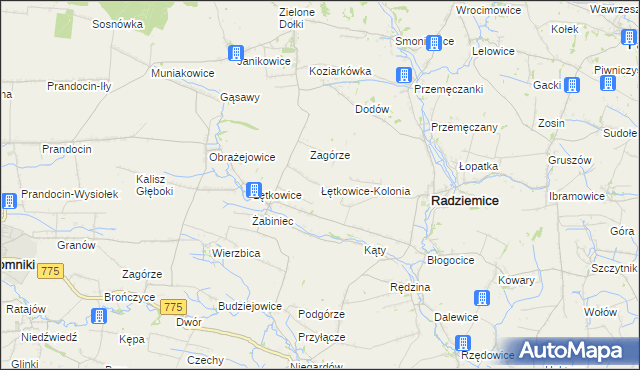 mapa Łętkowice-Kolonia, Łętkowice-Kolonia na mapie Targeo