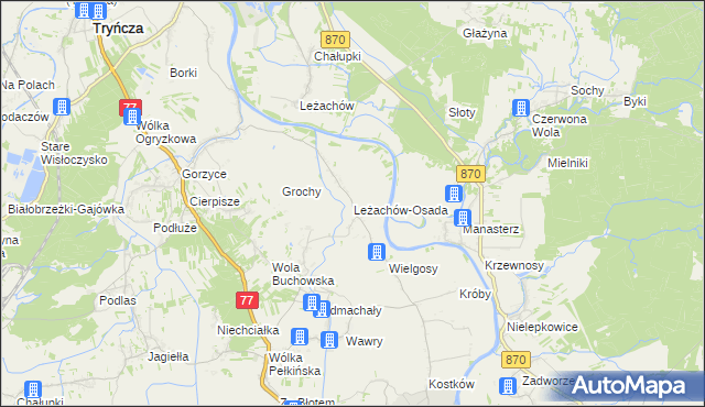 mapa Leżachów-Osada, Leżachów-Osada na mapie Targeo