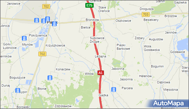 mapa Leżajna, Leżajna na mapie Targeo