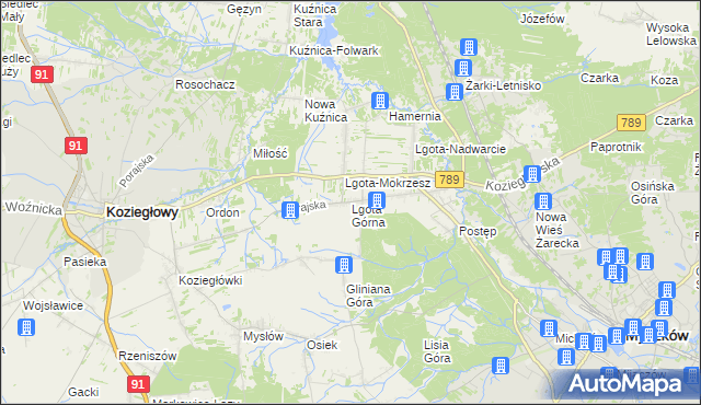 mapa Lgota Górna, Lgota Górna na mapie Targeo