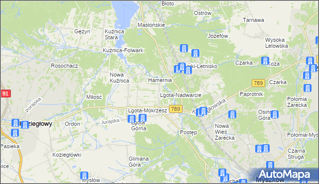 mapa Lgota-Nadwarcie, Lgota-Nadwarcie na mapie Targeo