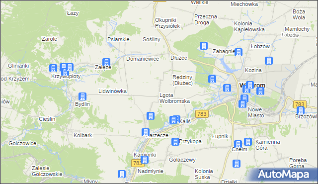 mapa Lgota Wolbromska, Lgota Wolbromska na mapie Targeo