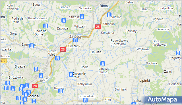 mapa Libusza, Libusza na mapie Targeo