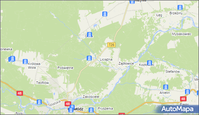 mapa Liciążna, Liciążna na mapie Targeo