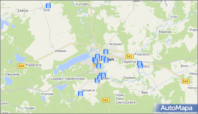 mapa Lidzbark, Lidzbark na mapie Targeo