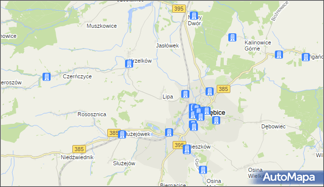 mapa Lipa gmina Ziębice, Lipa gmina Ziębice na mapie Targeo