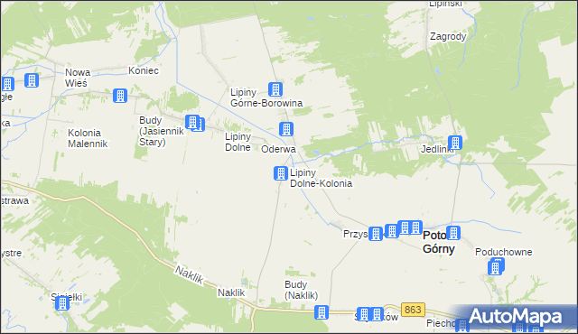 mapa Lipiny Dolne-Kolonia, Lipiny Dolne-Kolonia na mapie Targeo