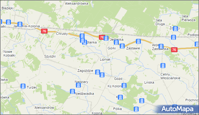 mapa Lipniak gmina Stanin, Lipniak gmina Stanin na mapie Targeo