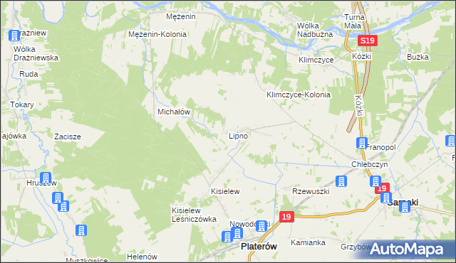 mapa Lipno gmina Platerów, Lipno gmina Platerów na mapie Targeo