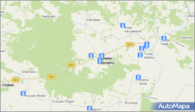 mapa Lipowiec Kościelny, Lipowiec Kościelny na mapie Targeo