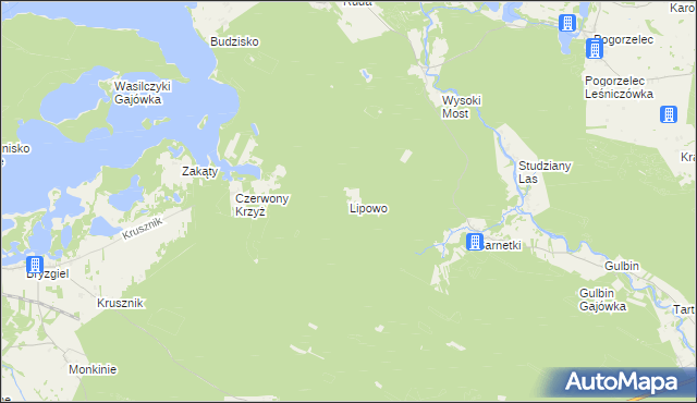 mapa Lipowo gmina Giby, Lipowo gmina Giby na mapie Targeo