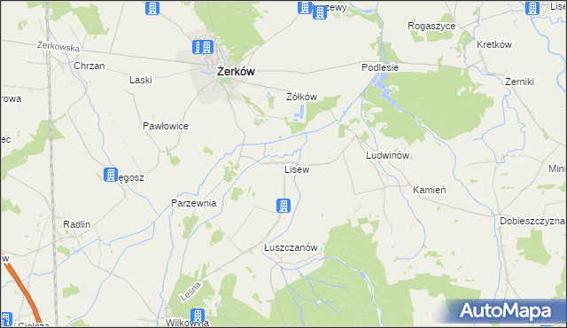 mapa Lisew, Lisew na mapie Targeo