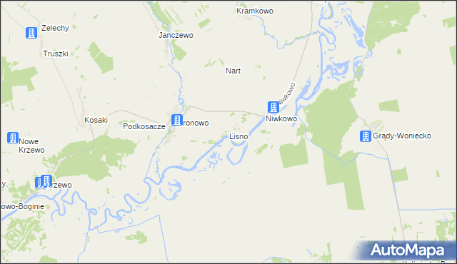 mapa Lisno, Lisno na mapie Targeo