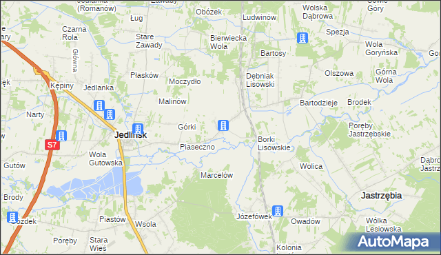 mapa Lisów gmina Jedlińsk, Lisów gmina Jedlińsk na mapie Targeo