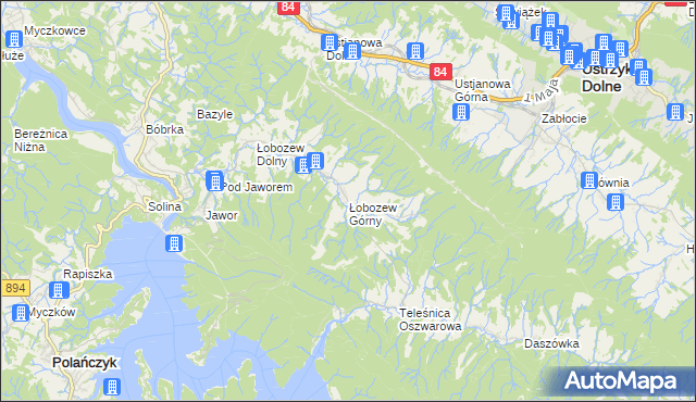 mapa Łobozew Górny, Łobozew Górny na mapie Targeo