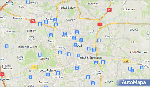mapa Łodzi, Łódź na mapie Targeo