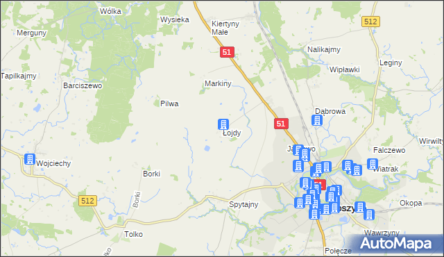 mapa Łojdy, Łojdy na mapie Targeo