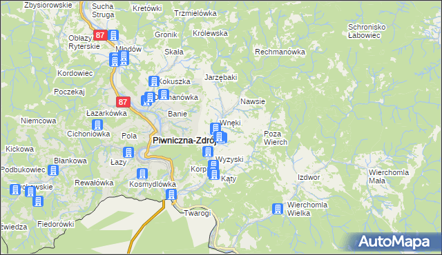 mapa Łomnica-Zdrój, Łomnica-Zdrój na mapie Targeo