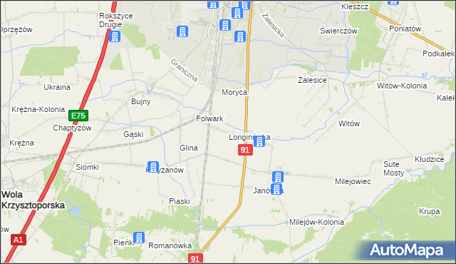 mapa Longinówka, Longinówka na mapie Targeo