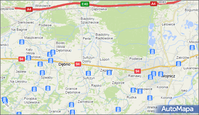 mapa Łopoń, Łopoń na mapie Targeo