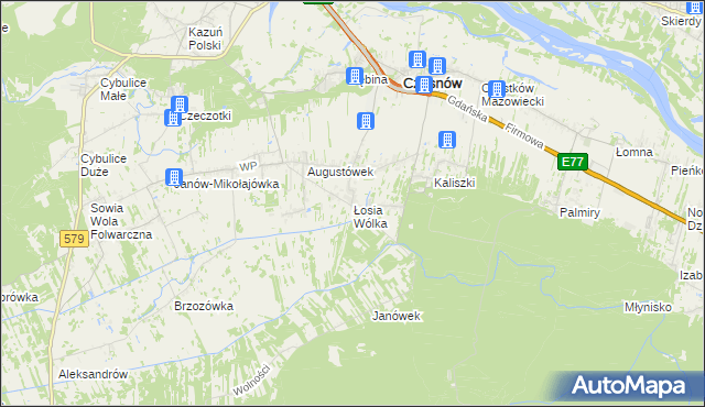 mapa Łosia Wólka, Łosia Wólka na mapie Targeo