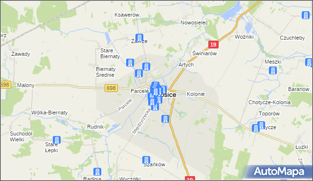 mapa Łosice, Łosice na mapie Targeo