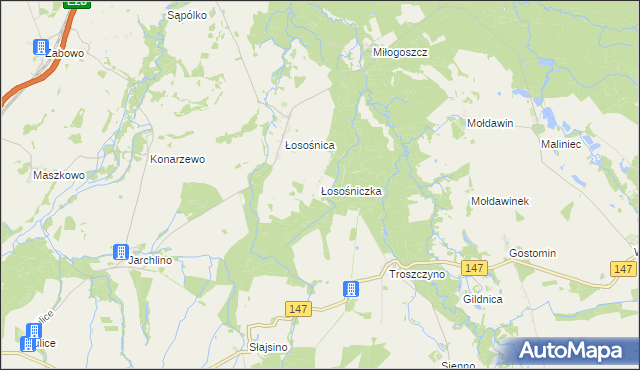 mapa Łosośniczka, Łosośniczka na mapie Targeo