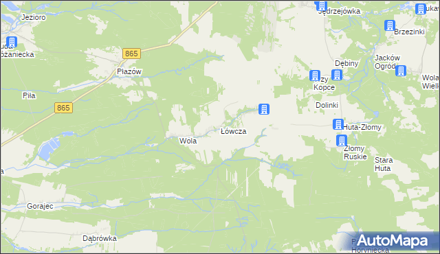 mapa Łówcza, Łówcza na mapie Targeo